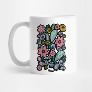 Woodblock Flowers Mug